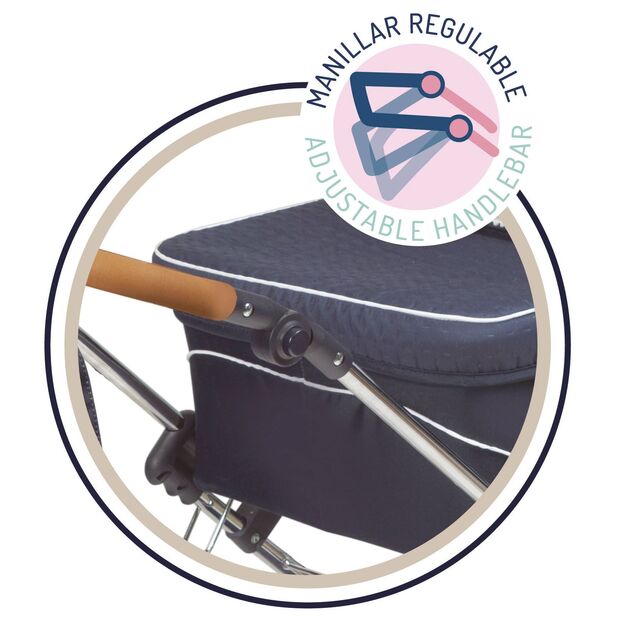 DeCuevas 82044 Carucior pliabil pentru papusi REBORN cu umbrela de soare si accesorii VINTAGE 2023