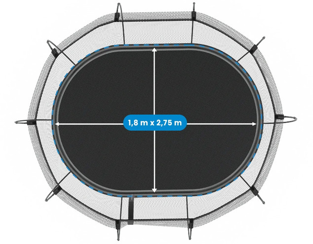 Springfree Trampoline® Compact Oval (O47) Trampolína s ochrannou sieťou, 180 × 275 cm