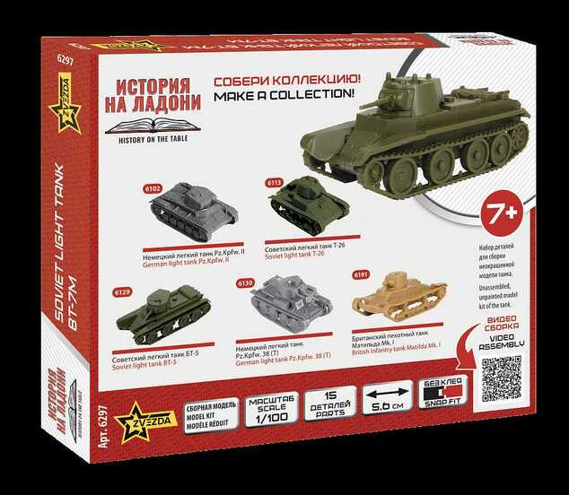 Modellbausatz Panzer 6297 - Sowjetischer WWII Panzer BT-7 / 7a (1:100)