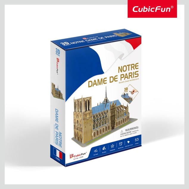 CubicFun - Puzzle 3D Katedrala Notre-Dame 53 delov