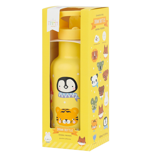 A Little Lovely Company - nerezová fľaša na pitie, 350 ml - zvierací kamaráti