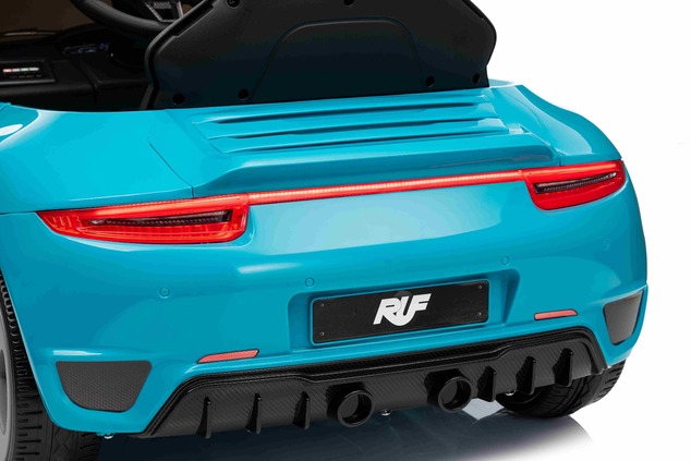 Elektrické autíčko RUF GT 12V, modré, Otváracie dvere, 2.4 GHz diaľkové ovládanie, LED sve