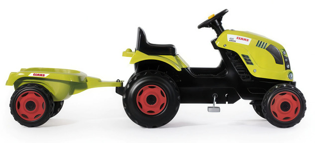 Smoby Šliapací traktor CLAAS zelený s vozíkom