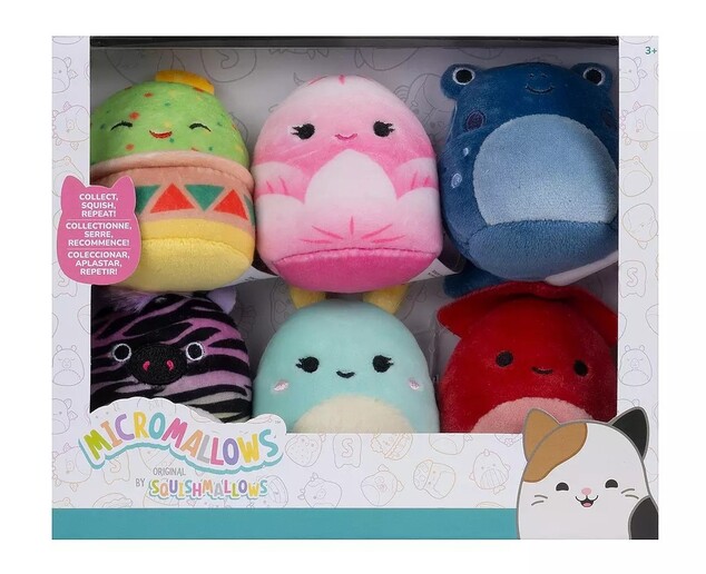Squishmallows Micromallows Balenie 6 ks ( Gideon, Elin, Altman, Agnolo, Safiy, Connie)