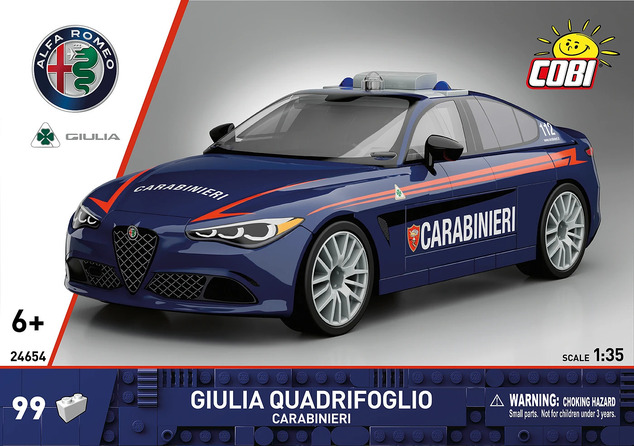 Cobi 24654 Alfa Romeo Giulia Quadrifoglio Carabinieri, 1:35, 99 k