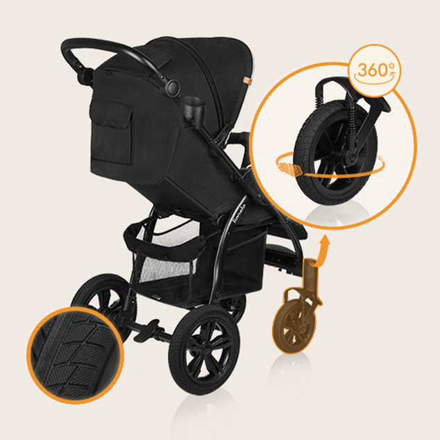 Lionelo Kolica sportska Annet Tour Black Carbon