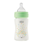 CHICCO Fľaša dojčenská sklenená Perfect Easy 150 ml slow silikón neutral 0m+