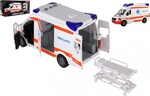 Ambulanza plastica 26 cm con lettino, a frizione con luce e suono, 37x18x11