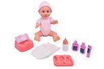 Dolls World - Bábätko Olivia 38 cm pije a ciká so zatváracími očami a príslušenstvom