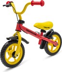 Detský balančný bicykel s brzdou Baby Mix Traveller červený
