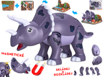 Dinosaurus Triceratops 28cm magnetický s doplnkami 2ks