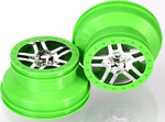 Traxxas disk 2.2/3.0" SCT Split-Spoke strieborný-zelený (2)