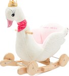 Hojdacia hračka s kolieskami a melódiou Baby Mix Labuť biela