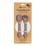 PETITE&amp;MARS Príbor silikónový Take&amp;Match Velvet Latte 6m+