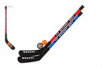 Mazza da hockey su prato 2 pezzi plastica 92cm + palla da floorball + disco