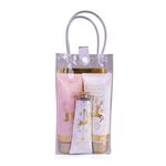 ACCENTRA Set da bagno Romantic Dreams in borsetta trasparente Rosa del tè 2x 200ml + 1x 60ml