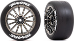 Traxxas kolo 2.0", disk multi-spoke čierny chróm, pneu slick (zadný) (2)
