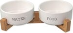 Set Dog Fantasy misky keramické so stojanom biele 2x 16x6,5cm, 850ml
