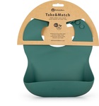 PETITE&amp;MARS Podbradník silikónový Take&amp;Match Misty Green 6m+