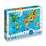SENTOSPHERE Puzzle pentru copii Caută și găsește Harta mondială a animalelor 100 de piese