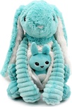 Ptipotos Plüschhase Toudou blau - Mama mit Baby