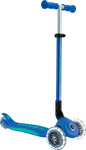 Globber Kinder-Klapproller – Primo Folding Plus Lights V2 Marineblau/Smaragdgrün