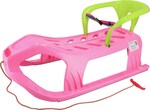 Plastové sánky s operadlom Baby Mix SNOW STAR ružové