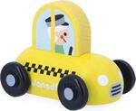Janod Cross roads Holzschiebeauto Taxi gelb