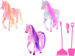 Pferd 18 cm 3 Stück mit Sattel und Zubehör