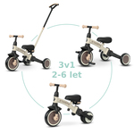 QPLAY Triciclo Stager 3 in 1 Marrone, 2-6 anni