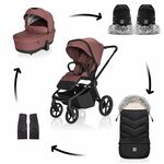 Set kolica Move Cross 5X + vreća Fluffy Combi + rukavice Fluffy 2, Amber Brown