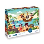 SENTOSPHERE Puzzle pentru copii cu poster Pirați 36 piese