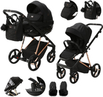 ADAMEX Kočík kombinovaný Quantum Special Edition Black/Rosegold