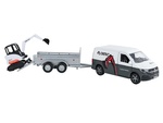 Kids Globe Traffic VW Transporter s prívesom 27cm s mini bagrom