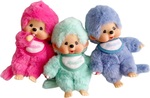 Monchhichi Mončiči colori (rosa lampone, verde menta, blu) 14cm