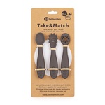 PETITE&amp;MARS Set 3 ks silikónových tréningových lyžičiek Take&amp;Match Bitter Cocoa 6m+