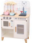 Detská drevená kuchynka s vybavením Montessori Baby Mix biela