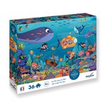 SENTOSPHERE Puzzle pentru copii cu poster Viața sub apă 36 piese
