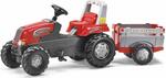 Rollytoys Šliapací traktor Rolly Junior RT s vlečkou červeno-sivý