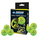 Donic-Schildkröt - mingi de tenis de masă care luminează în întuneric Poly 40+, 6 buc.