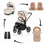 Set kolica Move Cross 5X + vreća Fluffy Combi + rukavice Fluffy 2, Quartz Beige