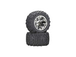 Traxxas koleso 3.8", disk Geode strieborný S17, pneu Maxx (2)(2WD predný)