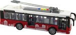 Autobus/trolejbus plast 28cm na zotrvačník na bat. so svetlom a zvukom