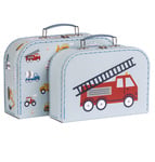 A Little Lovely Company - Set aus zwei Pappkoffern - Fahrzeuge