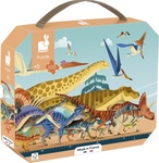 Janod Panoramatické puzzle v kufríku Dinosaury Dino 100 ks