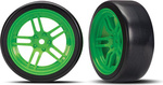 Traxxas koleso 1.9", disk split-spoke zelený, pneu Drift (2) (predné)