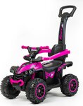 Detské odrážadlo s vodiacou tyčou Baby Mix Mega ružové