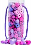 Woody Beads in einer Tube - rosa
