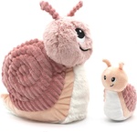 Ptipotos Plüschschnecke Speedou rosa - Mama mit Baby