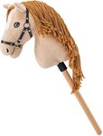 Hobby horse Gracia, béžová kobyla na tyči, šnúrková hriva